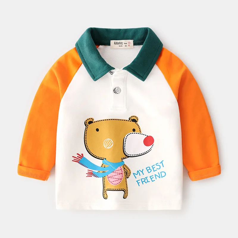 2019 Детская Поло осеннее рубашка хлопковая Футболка для мальчиков Топ детский