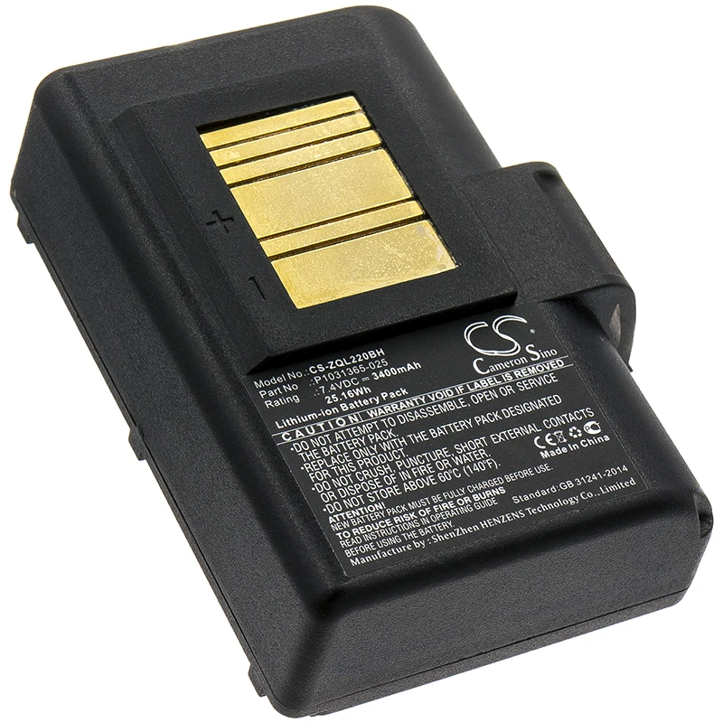 

Аккумулятор Cameron Sino для Zebra QLN220,QLn220HC,QLN320,QLn320HC,ZQ500,ZQ510,ZQ520,ZQ521,ZQ610,ZQ610HC,ZQ620,ZQ620HC,ZR628,ZR638