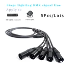 5 шт.лот 3-контактная сигнальная линия DMX, (1 м, 2 м, 3 м, 4 м, 5 м, 6 м, 7 м, 8 м, 9 м, 10 м) светодиодные сценические светильники PAR dmx кабель dj оборудование 100% Новинка