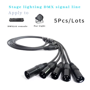 5 шт.лот 3-контактная сигнальная линия DMX, (1 м, 2 м, 3 м, 4 м, 5 м, 6 м, 7 м, 8 м, 9 м, 10 м) светодиодные сценические светильники PAR dmx кабель dj оборудование 100% Новинка