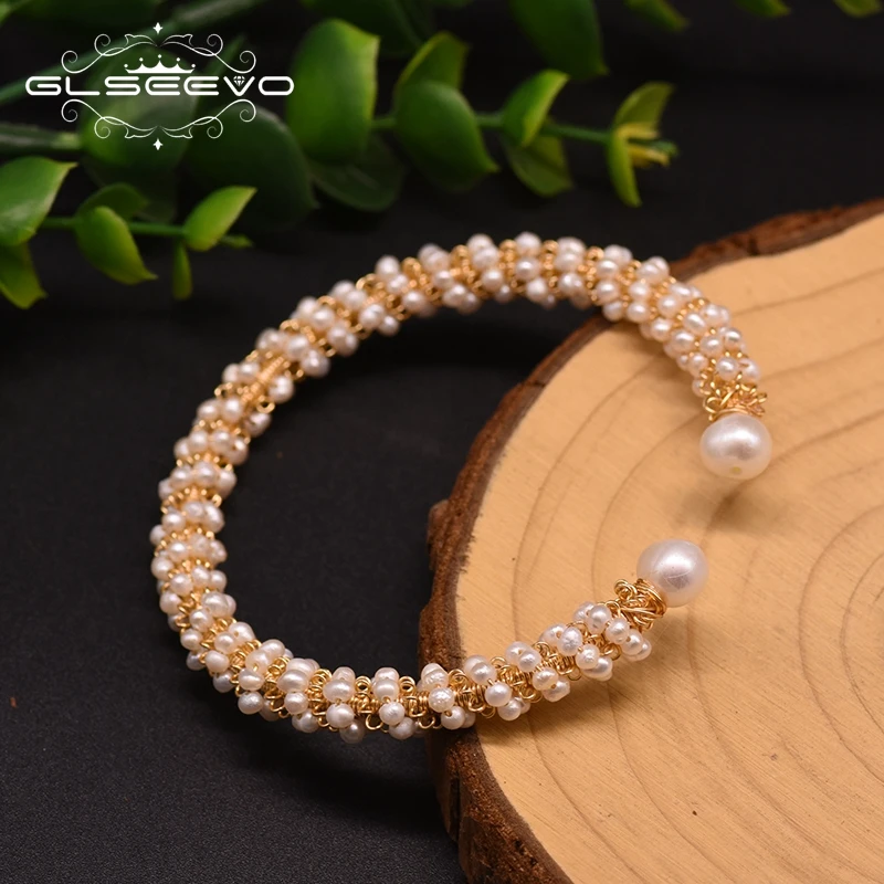 Браслет GLSEEVO ручной работы из натурального пресноводного жемчуга для пары