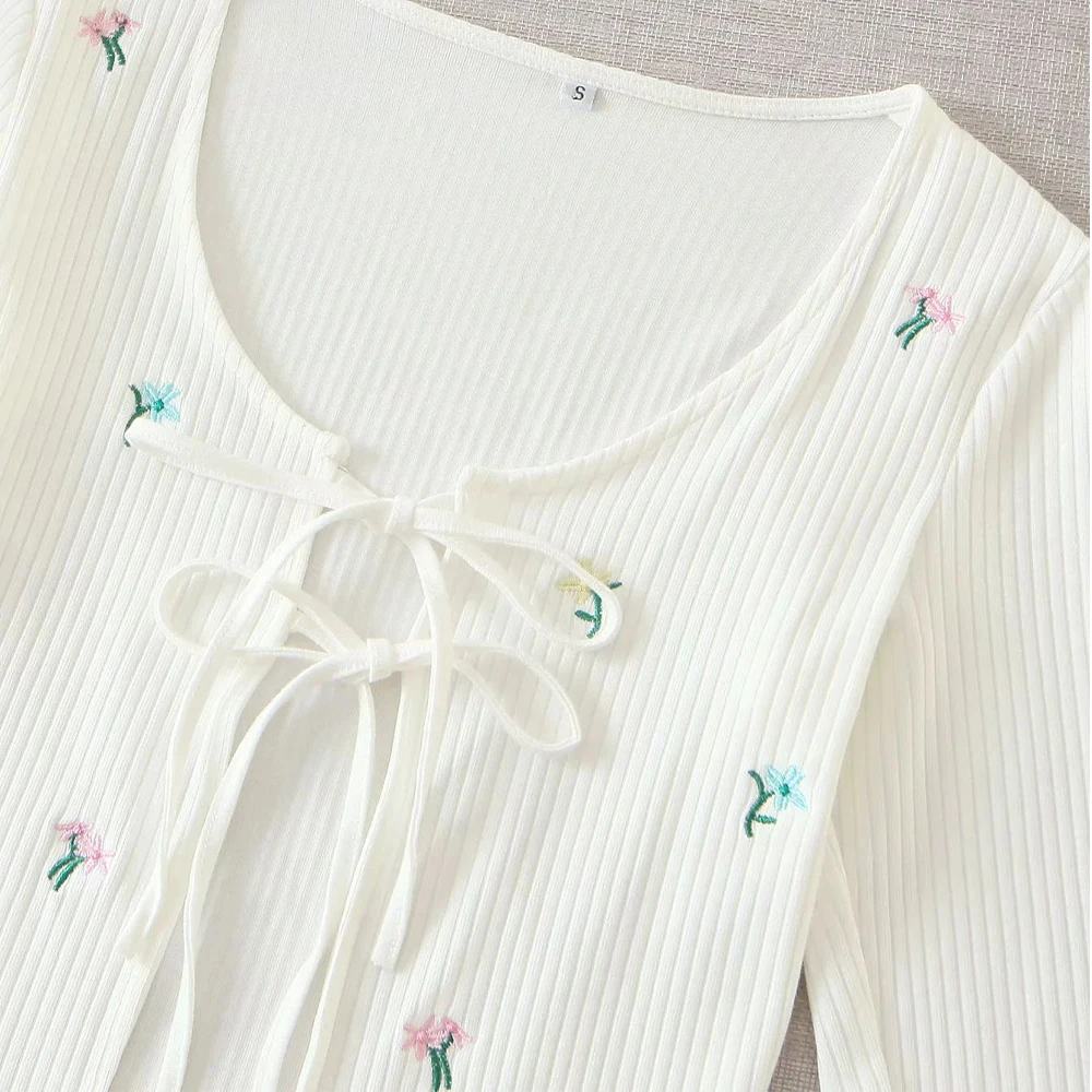 Новинка 2020 Женский комплект из двух предметов вязаный кардиган с вышивкой и