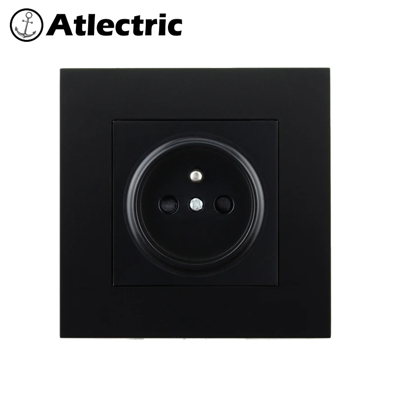 Atlectric пластиковая панель розетка ЕС FR стандартная настенная розетка Usb 86 мм* 86 мм вилка электрическая розетка Франция Enchufe
