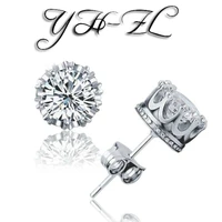 yh zl lovely 2 piece small earrings 925 silver 6mm zircon butterfly stud earrings for women friend gift