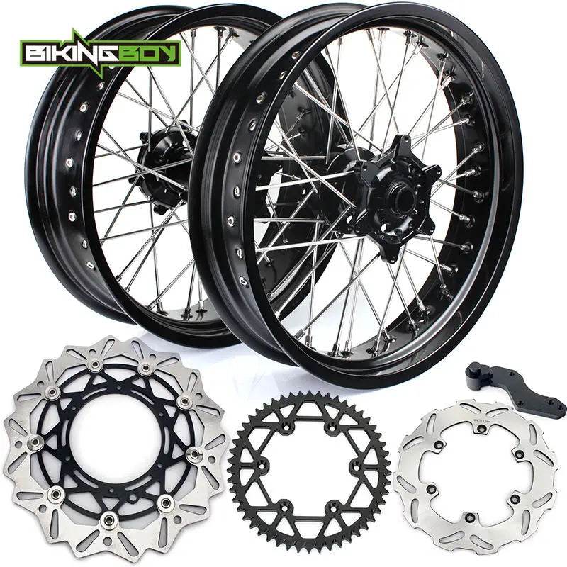 

BIKINGBOY 125-540 250 350 450 500 525 EXC SXF MXC XC-W GS SXS SX XC Супермото 3,5 "5,0" 17" Обод колеса Ступица Диски Кронштейн Звездочка