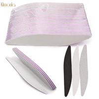 100pcslot washable strong thick nail file 100180 gray black white curved nail art sanding buffing tools sandpaper unhas files