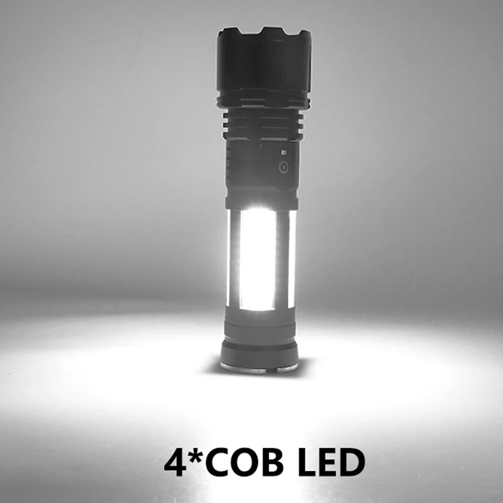 구매 P90 줌이 가능한 손전등 USB 충전 LED 작업 조명 COB 토치 비상 조명 야외 캠핑 램프 자석 수리 라이트 랜턴