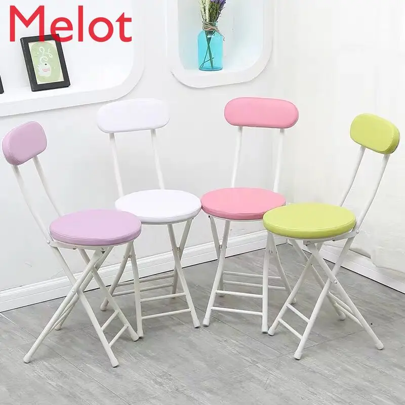 

Folding Chair Armchair Adult Portable Home Comfortable Dining Chair Modern Minimalist Creative round Stool Chair Computer Chair