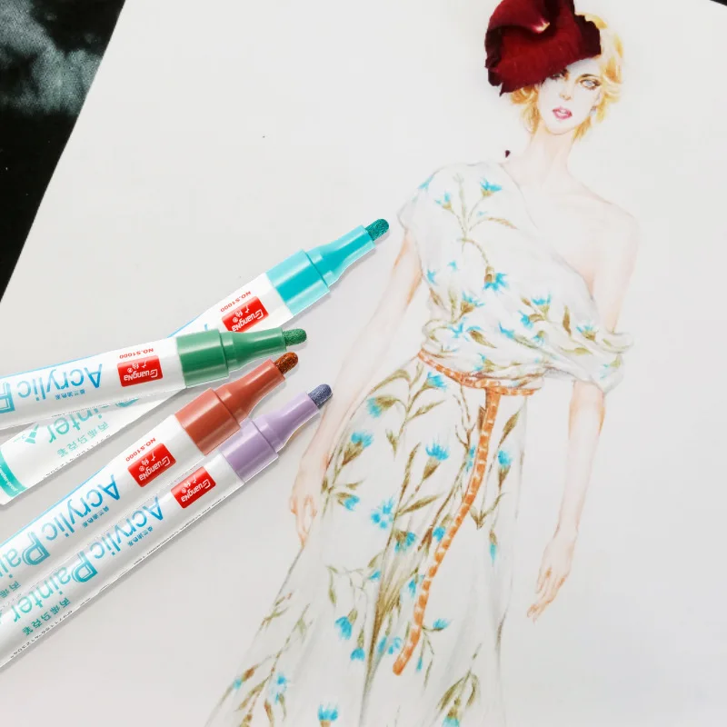 24 48 2 цвета мм Металлические цветные акриловые маркер с перманентной краской