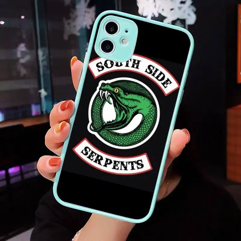 

American TV Riverdale Southside Serpent Phone Case Clear matte transparent For blue iPhone 7 8 x xs xr 11 12 pro plus max mini