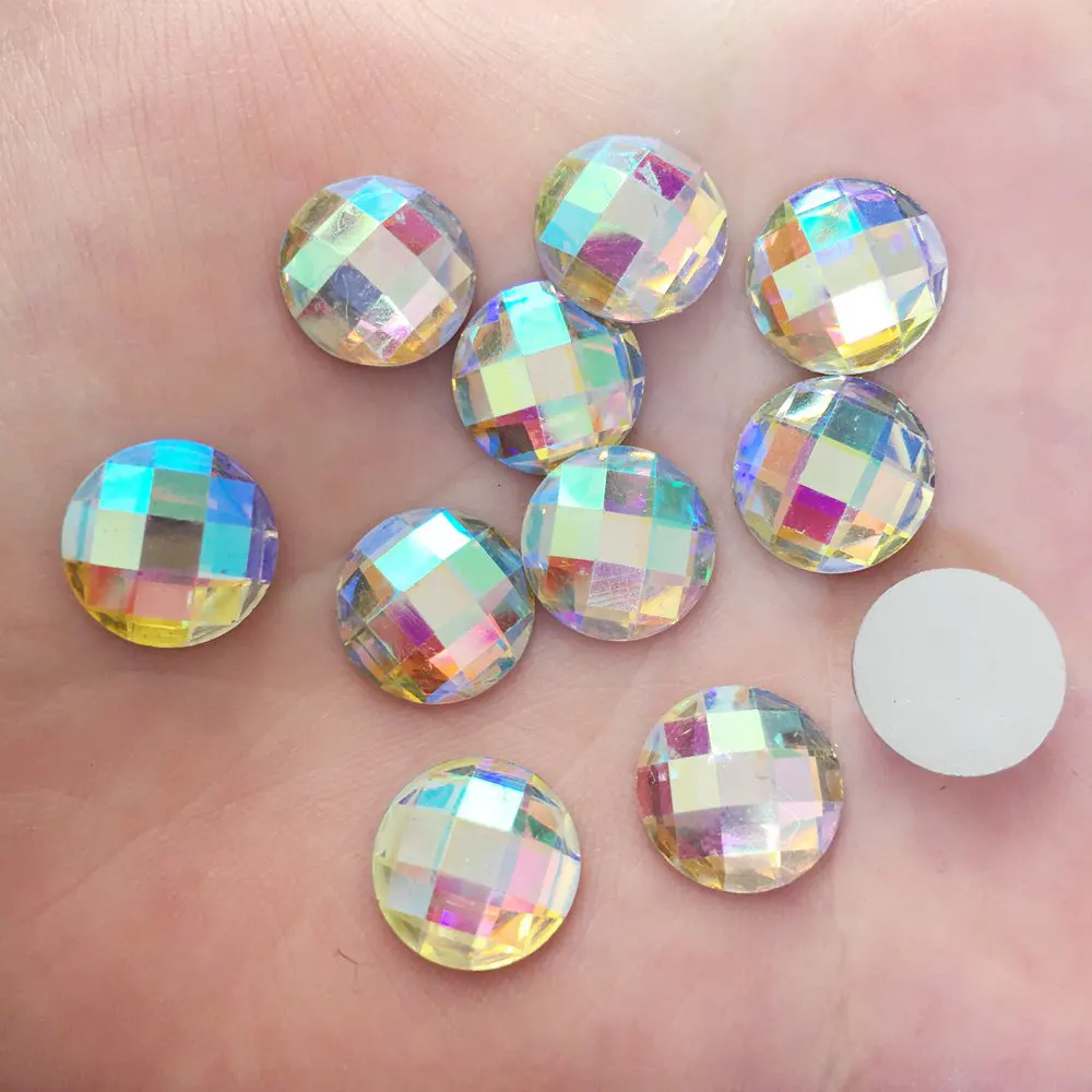 Белая блестящая резиновая Круглая Плоская задняя стразы разных размеров для