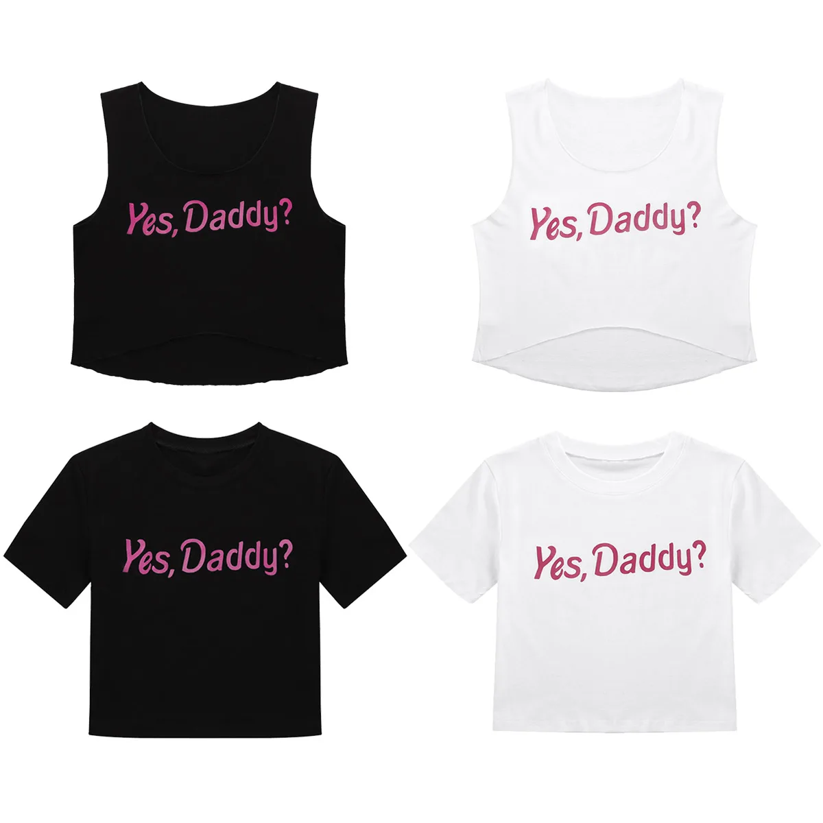 Сексуальный женский летний укороченный топ с надписью Yes Daddy майка без рукавов