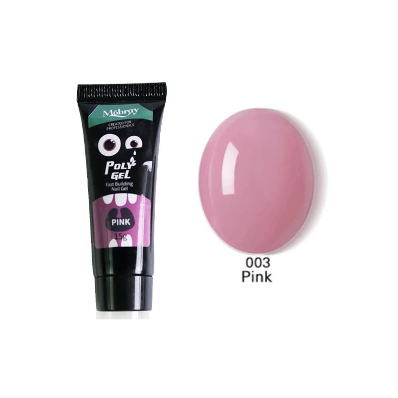 003 pink 15 мл, 9 цветов, гель для наращивания пальцев, строительный полигель, акриловый гель, полипрозрачный розовый УФ-гель, быстрое наращивание ногтей, камуфляж, светодиодный, твердый гель - Цвет: 003 pink