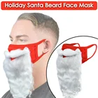 Рождественские украшения 3D маски Санта-Клауса бороды для взрослых унисекс смешные многоразовые бороды с Санта-Клаусом защитный чехол для лица для рождественской Косплей вечеринки