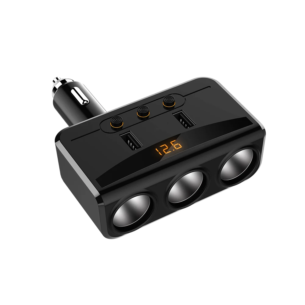 YIBEIKA tres en uno cargador de coche doble Пуэрто USBDual para iPhone iPad Samsung Xiaomi adaptador teléfono 2 USB | Мобильные