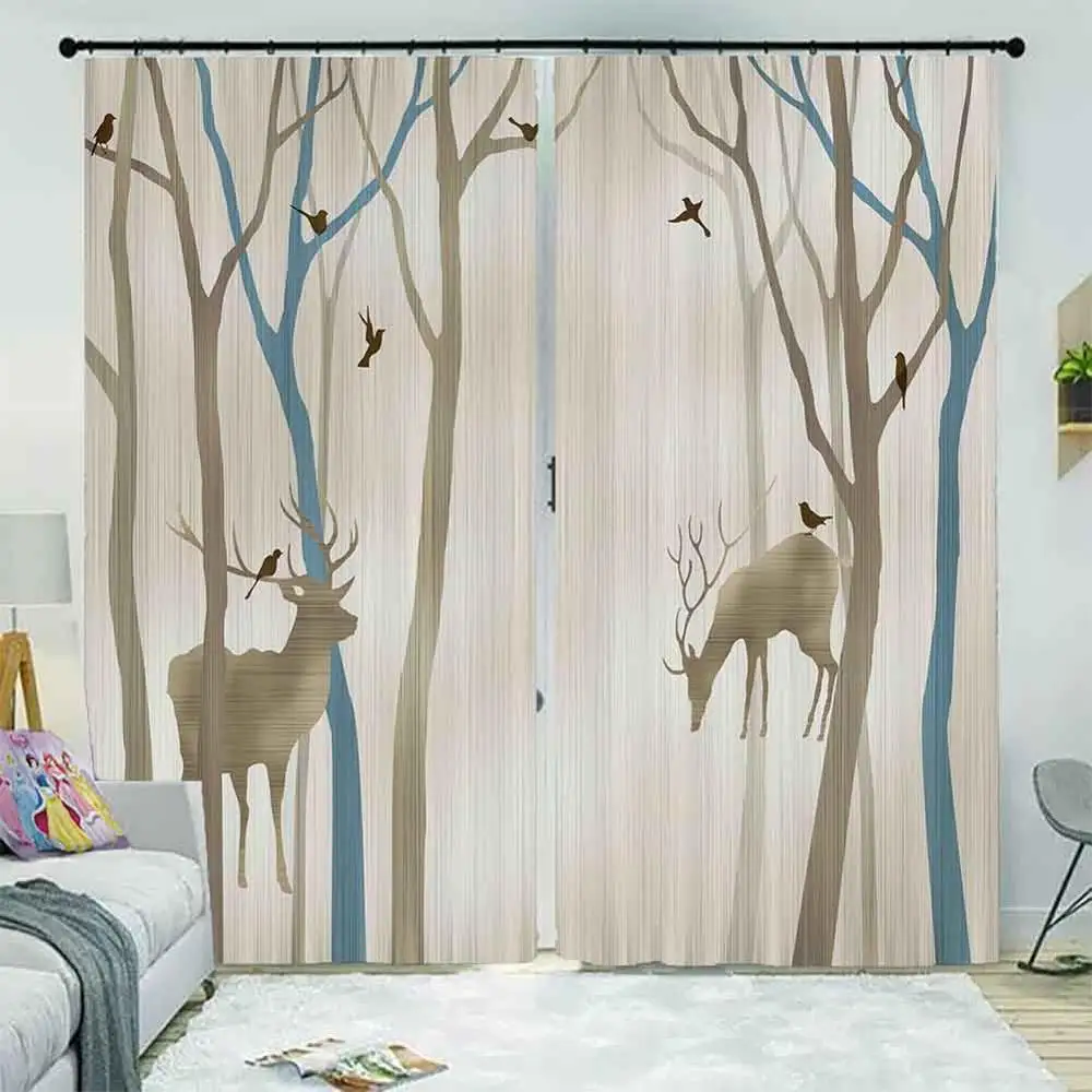 Современные занавески на окна заказ абстрактные 3d с животными Фотошторы 3D