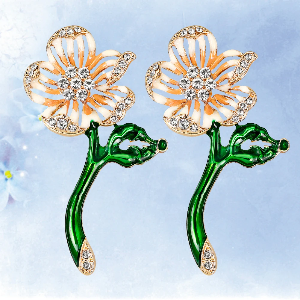 2 шт Броши Элегантная Брошь милые булавки креативный нагрудник для ткани цветок
