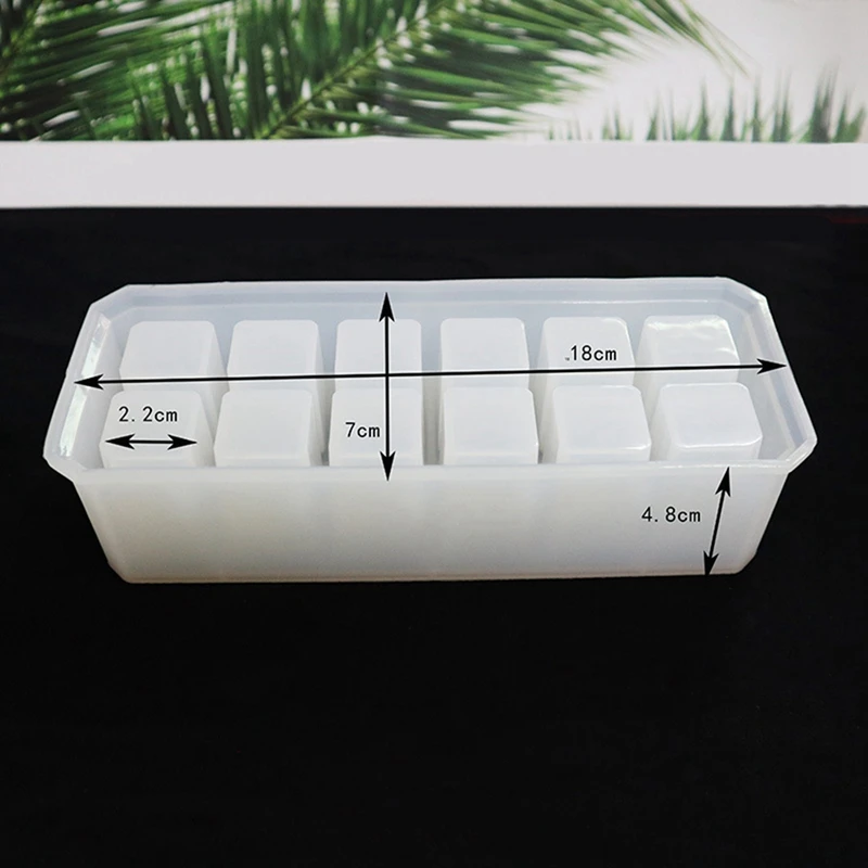 

12 Square Lipstick Storage Box Silicone Mold DIY Crystal Epoxy Pendulum Ornaments Personalized Production