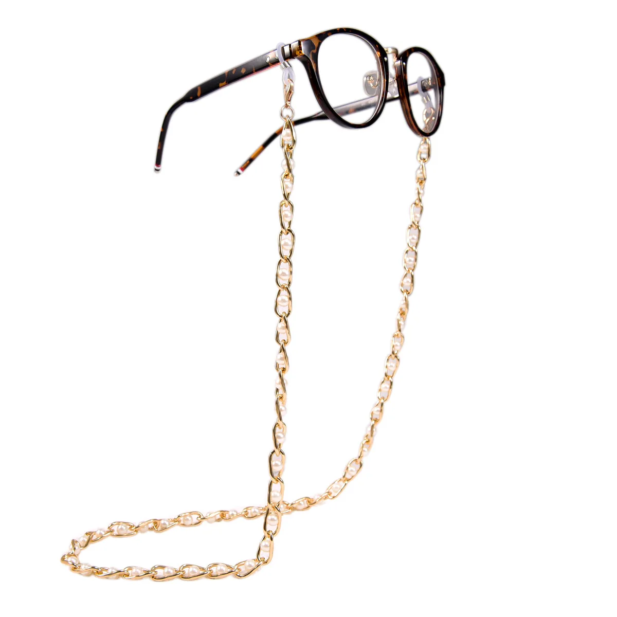 

Pearl Gold Thick Chain Reading Glasses Chain for Women Metal Sunglasses Cords Casual Pearl Beaded Eyeglass Chain for Glasses