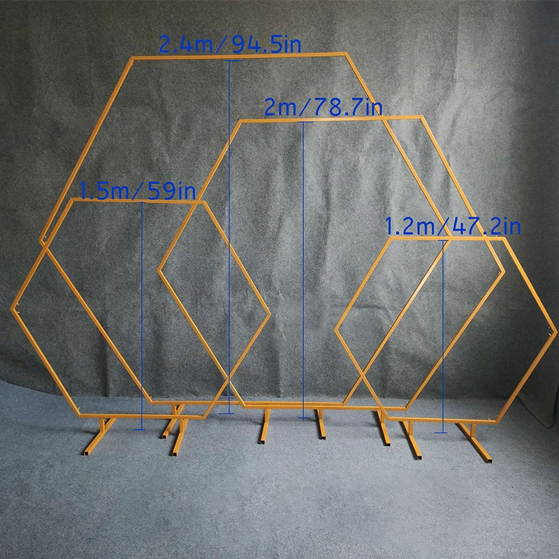 Шестигранный Свадьба Арка металлический шестигранный фон Цветочная подставка