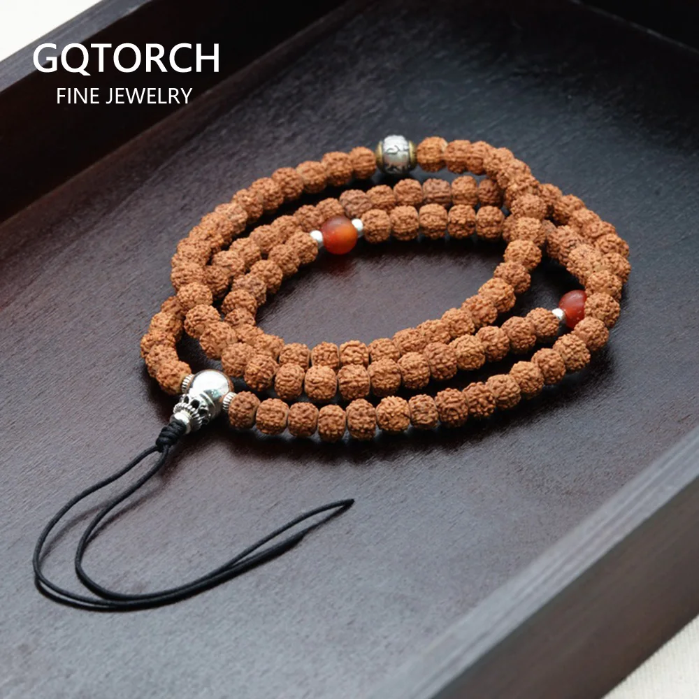 Rudraksha семена Бодхи ожерелье ручной работы DIY четки 108 бусины ювелирные изделия в