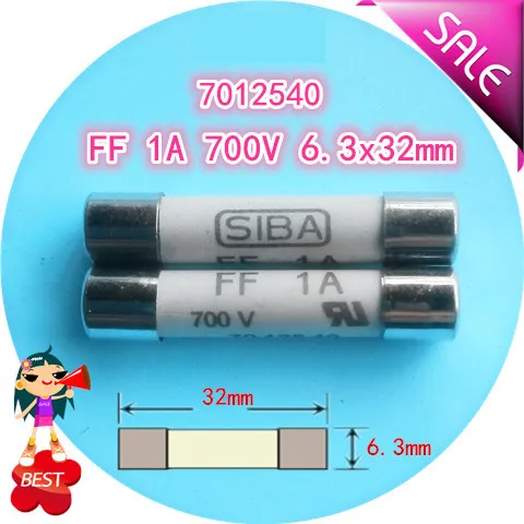 

FF 1 a 700 v 7012540 6.3 x32mm fuse tube UR high quality ceramic molten core