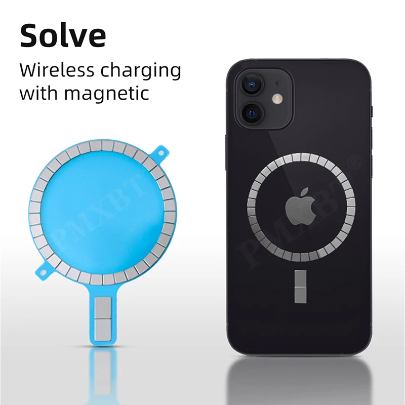 magnetic charger magnet sticker for iphone 12 promax mini 11 wireless charging phone case strong magnetic accessories back cover free global shipping
