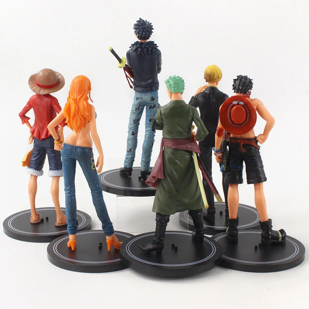 6Pcs/Set One Piece Monkey Luffy Roronoa Zoro Nami Vinsmoke Sanji Portgas D Ace Trafalgar Law Action Figure PVC Model Dolls Toys - купить по