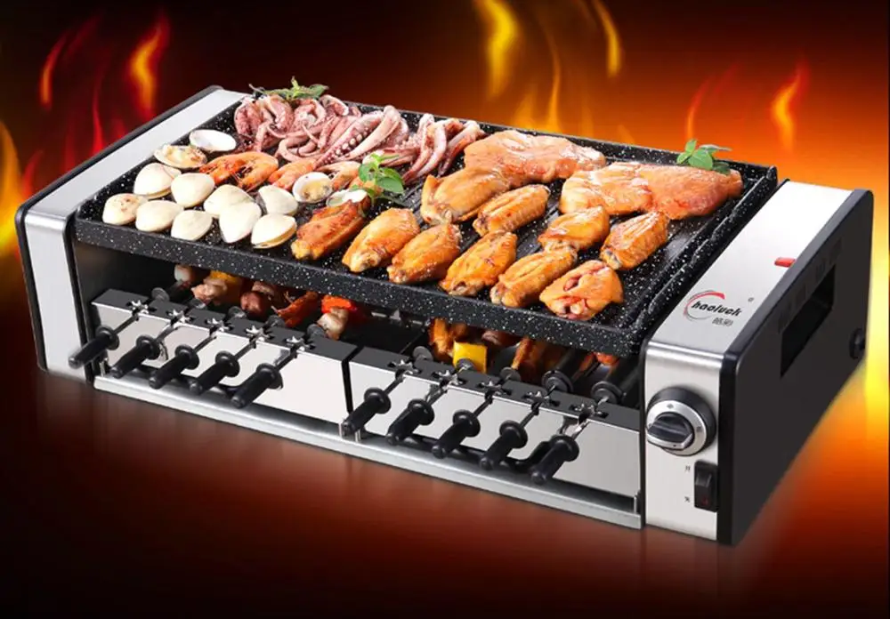 commercial electric grills griddles electric grill large capacity grilling machine household no smoke barbecue pits korean type free global shipping