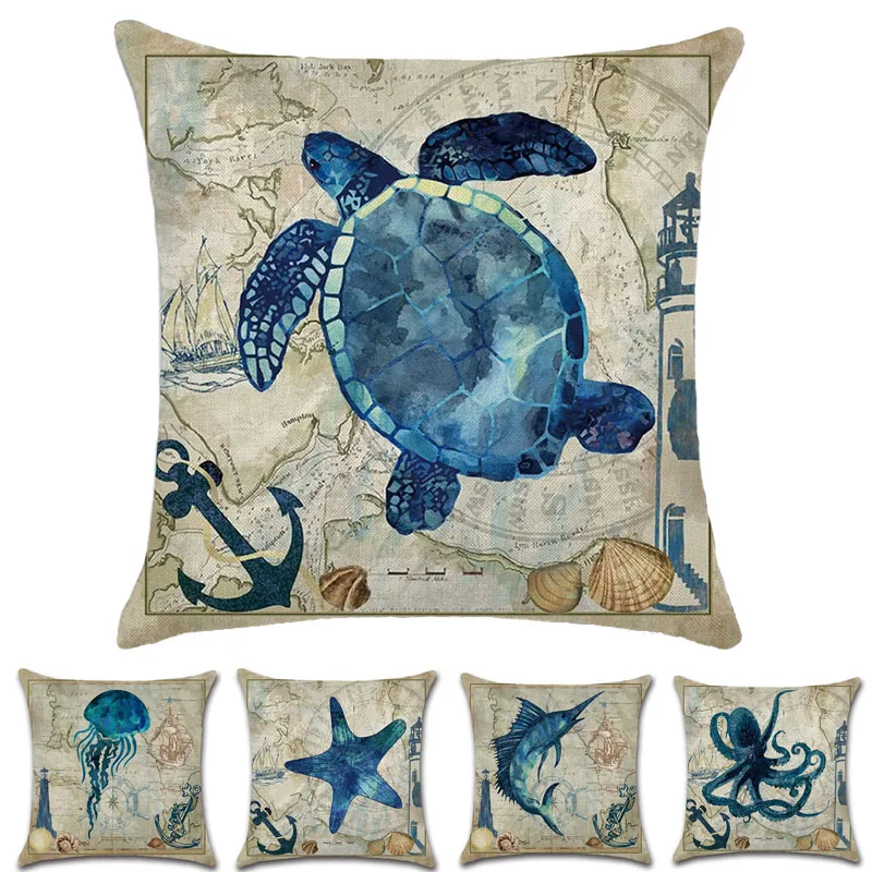 Винтажный фон с морской таблицей морские животные черепахи Морские рыбки звезды