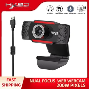 HXSJ HD 1080P веб-камера вращающаяся ПК Компьютерная камера видеозвонки и запись с шумоподавлением Микрофон клипса на стиле