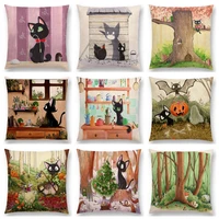 happy adventure interesting cat cute kitty cartoon little mouse cushion cover