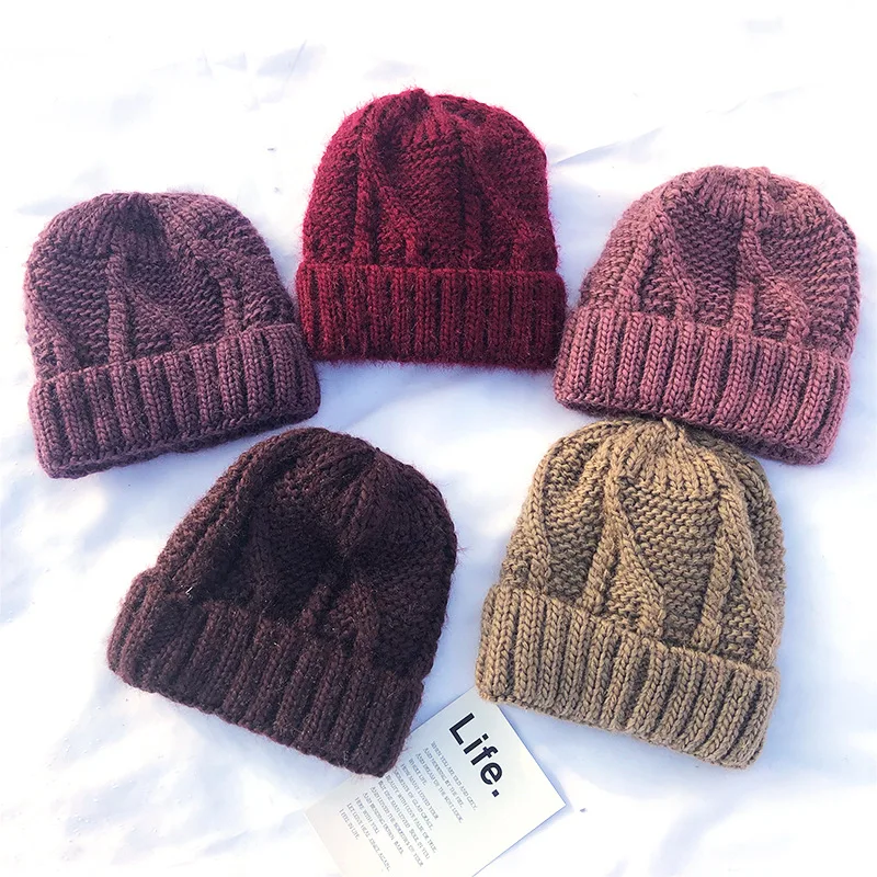 Зимние шапки для женщин вязаная шерстяная шапка мужчин повседневная унисекс