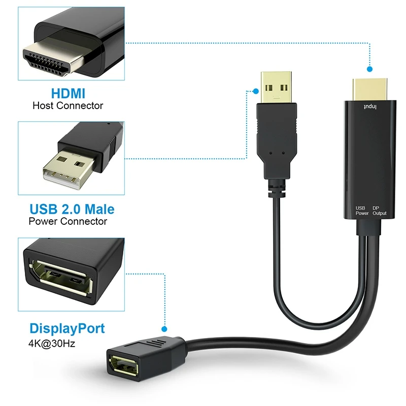 HDMI мужской удлинитель 3840X2160 UHD 4K для отображения порта Женский адаптер кабель USB 2 0