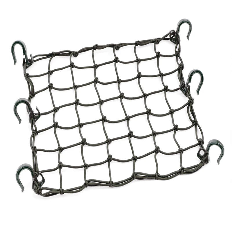 TiOODREc 42x42cm Latex Cargo Net Featuring 6 Adjustable Hooks & Tight 2"x2" Mesh For Motorcycle Helmet Luggage Cargo Oil Tanker images - 6
