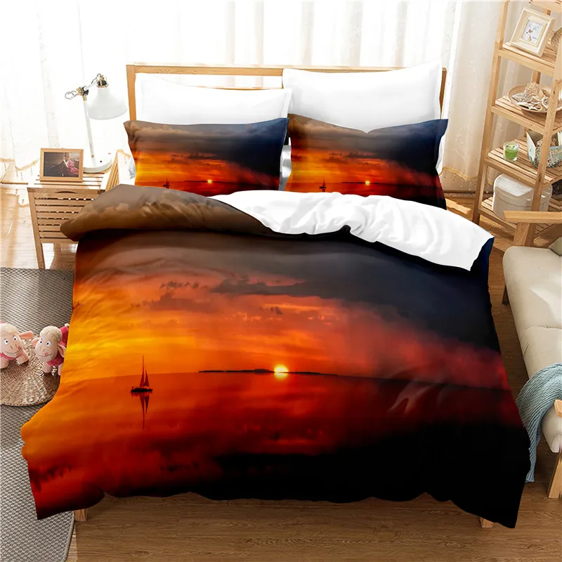 

Setting Sun Bedding Set Duvet Cover Set 3d Bedding Digital Printing Bed Linen Queen Size Bedding Set Fashion Design