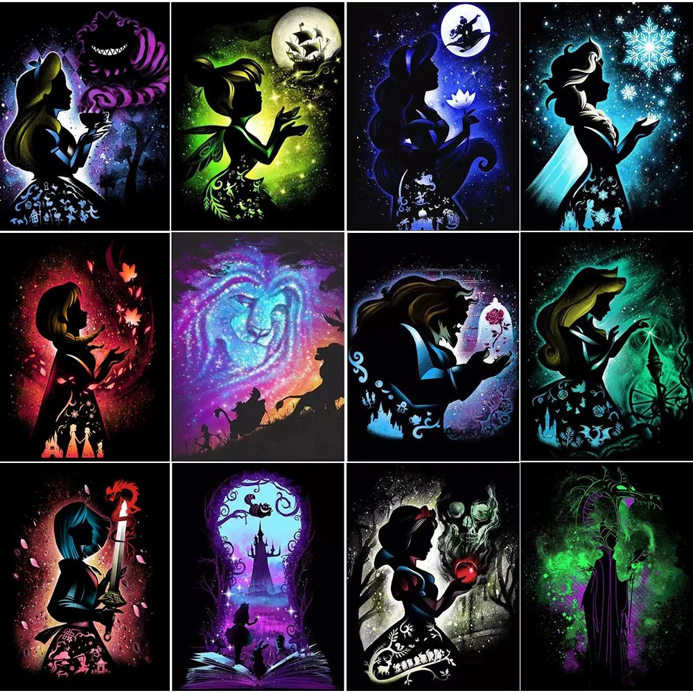 

Алмазная 5D картина «сделай сам», «Принцесса Диснея», с необычным мультяшным рисунком сзади, мозаика ручной работы, вышивка, домашний декор, ...