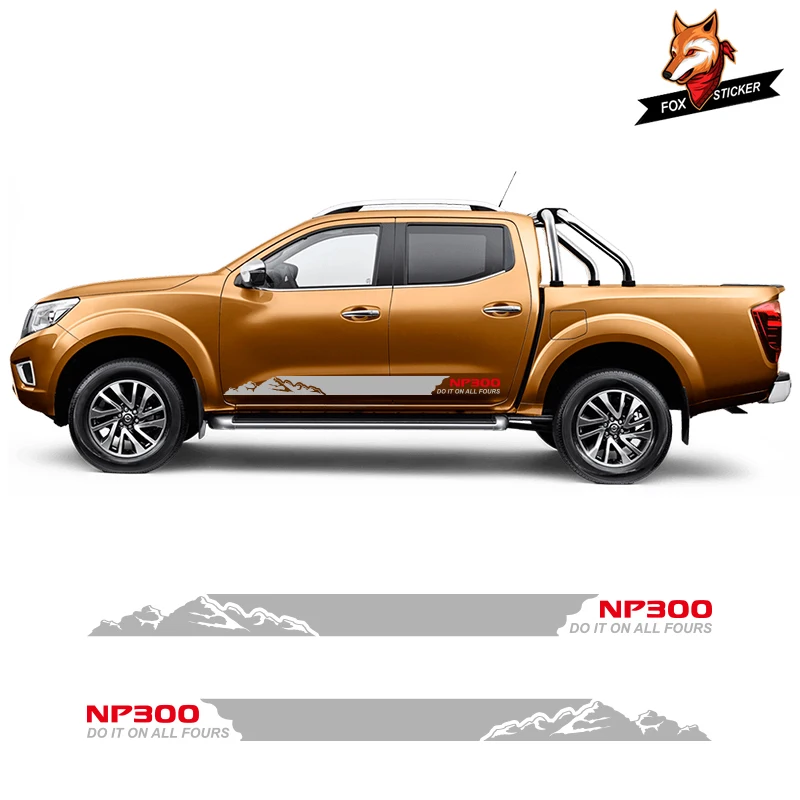 

2 PCS Vinyl Side Sticker Decals Stripes Wraps Body Stickers Car Styling Auto Sport Styling Vinyl Car Sticker for Nissan NP300