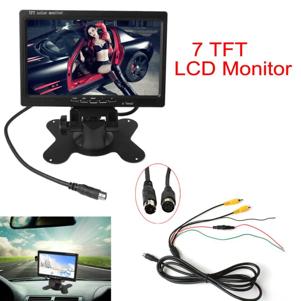 7 дюймов 2CH HD 800*480 TFT-lcd экран автомобильный монитор для камеры заднего вида Автостоянка резервный обратный подголовник мониторы