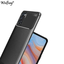 For Oppo Reno4 5G Case Bumper Silicone Anti-knock Carbon Fiber Cover For Oppo Reno 4 5G Phone Case For Oppo Reno 4 5G Case 6.43