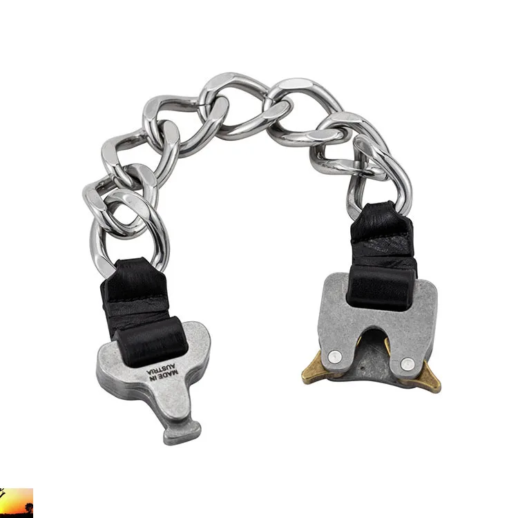 

ALYX Bracelet Metallic Embossed Chain Safety Clasp Hip Hop Street Motorcycle Safety Chain Bracelet Spot Wholesale