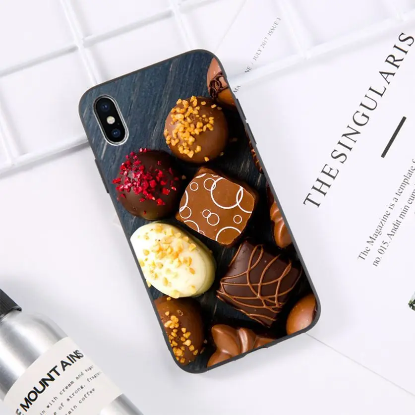 

HTxian Delicious nice chocolate Soft Silicone TPU Phone Cover for iPhone 11 pro XS MAX 8 7 6 6S Plus X 5 5S se 2020 XR case
