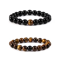new beaded bracelet sports elasticity tigers eye yoga bracelet chakra yoga chain natural stone men jewelry fashion accessories
