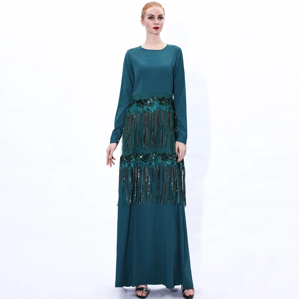 Блестки Abaya для женщин Дубай длинное женское платье вечевечерние турецкий кафтан