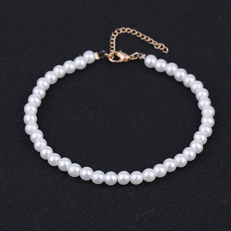 Классический жемчужный браслет для ног женский на лодыжке пляжные имитация