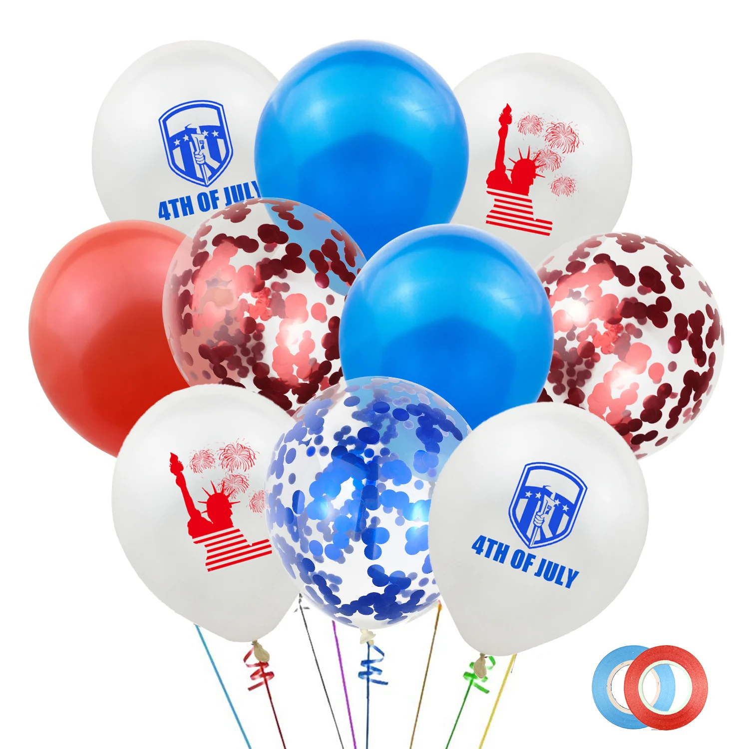 

33pcs red and blue American Independence Day party balloon set sequined balloons festive decoration balloons