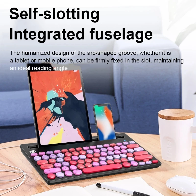 

Mini 2.4G Wireless Bluetooth Compact Lightweight Keyboard USB Interface Gameing Keyboard For Android IOS Windows For PC Laptop
