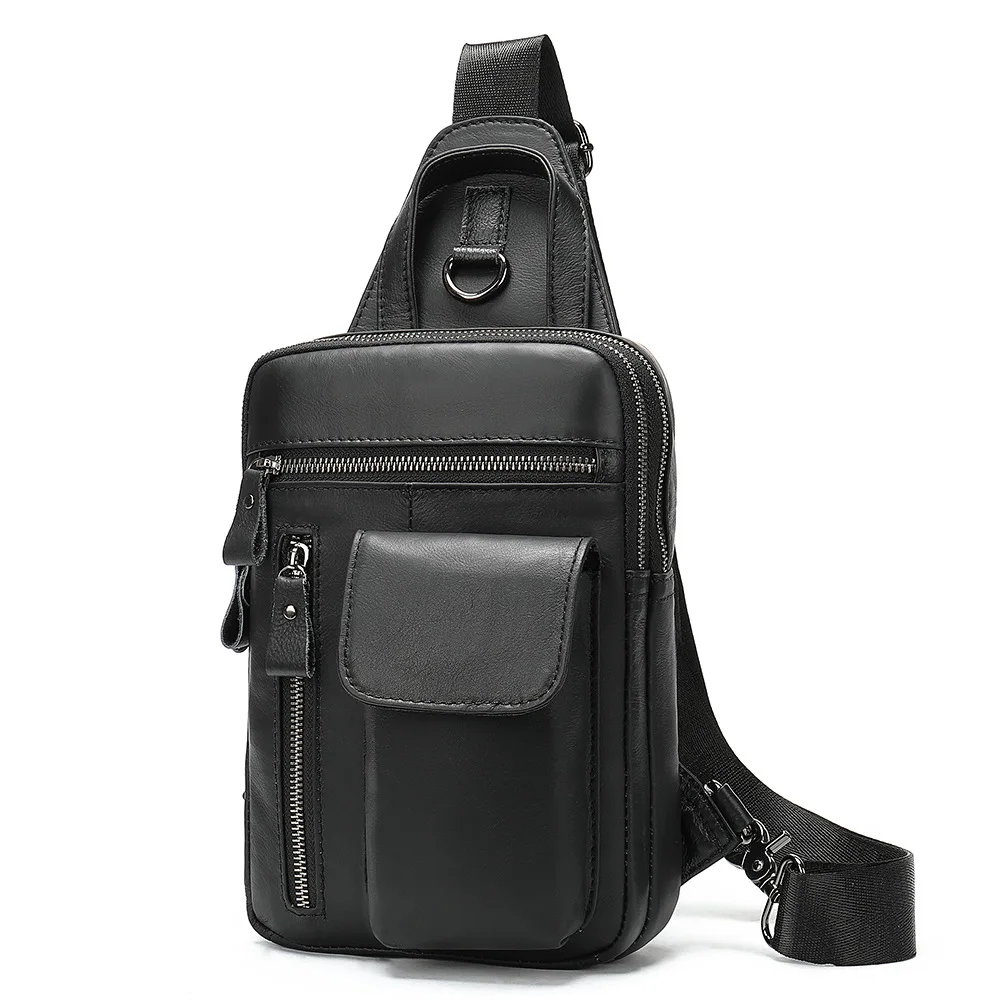 Высококачественная винтажная нагрудная Сумка слинг из натуральной воловьей