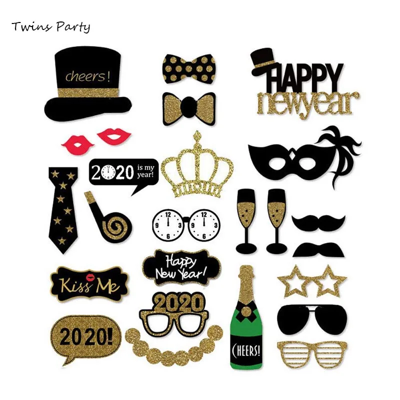 Карточные маски Twins 2020 для новогодней вечевечерние НКИ реквизит Фотокабины