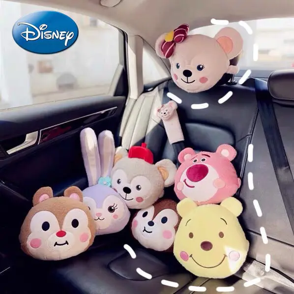 

Disney Cute Cartoon Minnie Mickey Star Dailu The Pooh Bear Car Headrest Safety Shoulder Strap Car Accessories